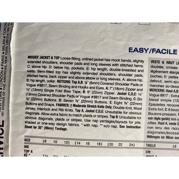 Vogue 1041 top jacket pattern - Picture 5 of 7